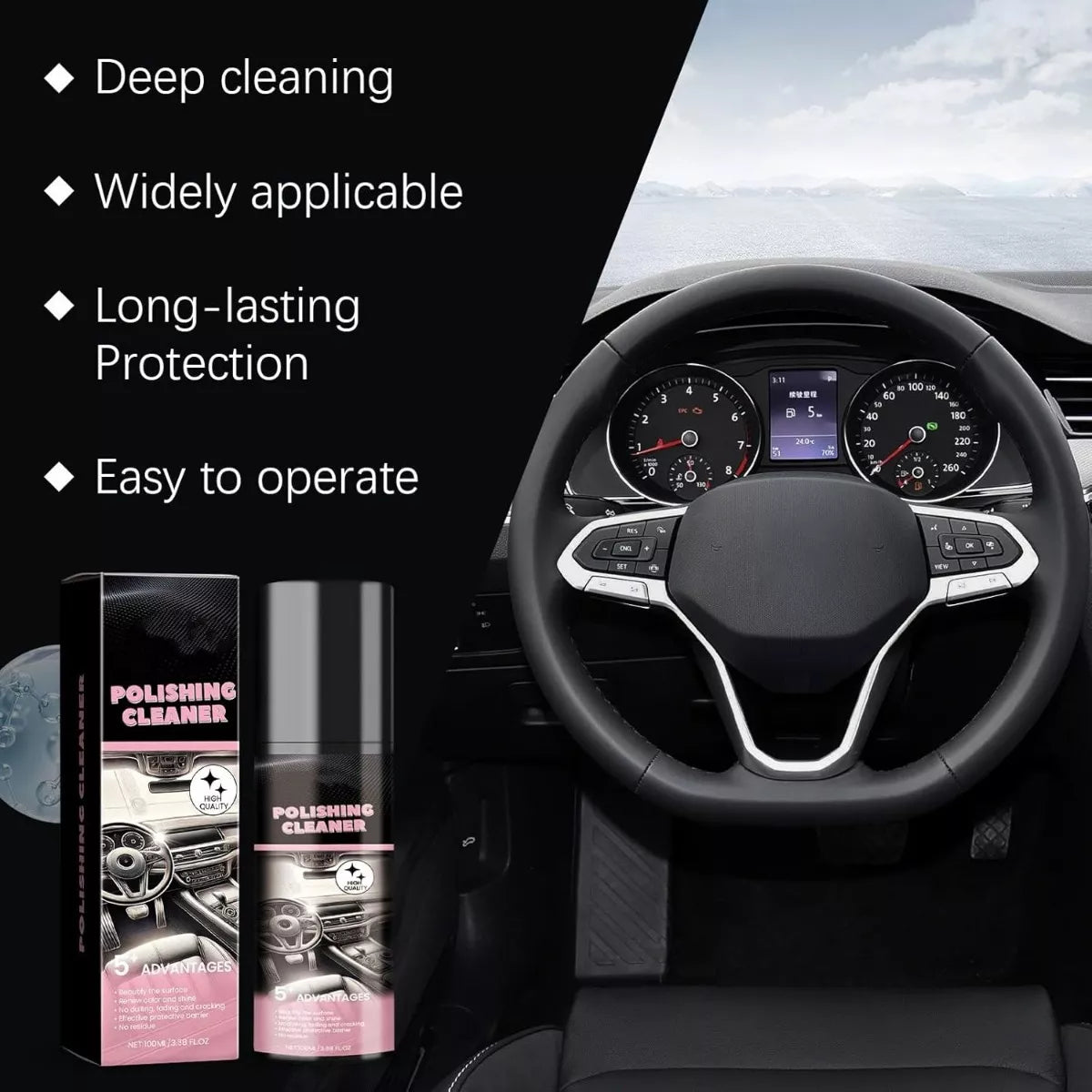 Cleaning and Polishing Spray – Streak-Free Shiny Finish